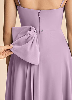 Azazie Bear Junior Jurk van Chiffon met A-Lijn Geplooid Blauweregen image8