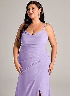 Azazie Deandra Brudtärnklänningar Klä av Sjöjungfru i Chiffong Plisserad Lila image12