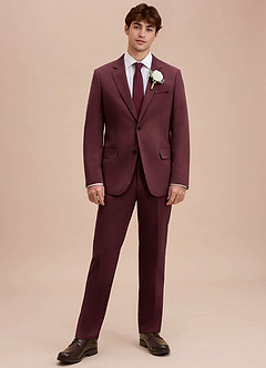 front Ethan Cabernet Refined Weave Suit