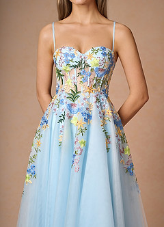Iverine Sky Blue Multi Midi Dress image5
