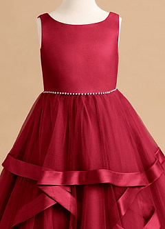 Azazie Posy Flower Girl Dresses Scarlet A-Line Beaded Tulle Dress image5