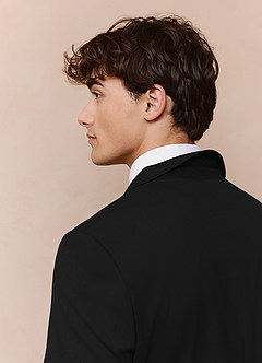 front Savile Black Wool Blend Suit