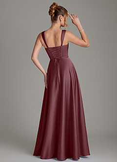 Azazie Azaria Robes de demoiselle d'honneur Robe Trapèze en Satin extensible Corset Sangria image5