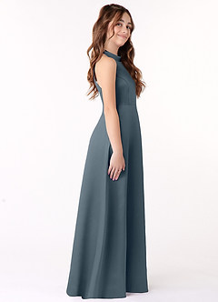 Azazie Laurel Junior Twilight A-Line Stretch Satin Dress image2