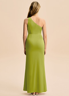 Azazie Akilah Junior Lemongrass Sheath Pleated Stretch Satin Dress image6