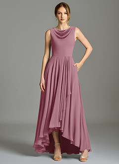 Azazie Wonderland Bridesmaid Dresses Vintage Mauve A-Line Pleated Chiffon Dress image6