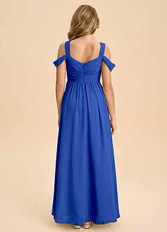 Azazie Lianne Junior Royal Blue A-Line Off the Shoulder Chiffon Dress image7