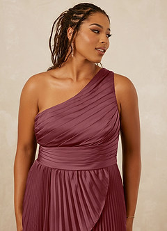 Christian Siriano Bridal for Azazie 1008 Bridesmaid Dresses Desert Rose A-Line One Shoulder Stretch Satin Dress image12