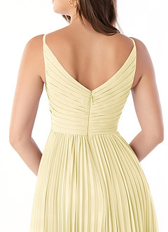 Azazie Raychelle Bridesmaid Dresses Lemon Sorbet A-Line V-Neck Chiffon Dress image7