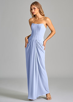 Azazie Anaïs Bridesmaid Dresses Ice Sheath Strapless Chiffon Dress image5