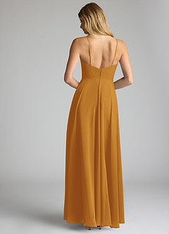 Azazie Akita Bridesmaid Dresses Butterscotch A-Line Chiffon Dress image4