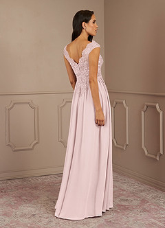 Azazie Amethyst Mother of the Bride Dresses Blushing Pink A-Line V-Neck Sequins Chiffon Dress image5