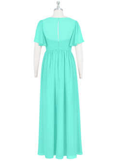 Azazie Verna Maternity Bridesmaid Dresses A-Line V-Neck Ruched Chiffon Floor-Length Dress image23