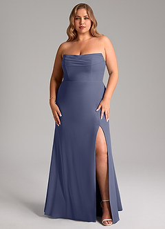 Azazie Saige Brautjungfernkleider Wandelbar A-Linie Schulterfrei Chiffon Kleid Sturm image16