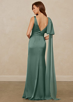 Christian Siriano Bridal for Azazie 1011 Bridesmaid Dresses Eucalyptus Mermaid Bow Stretch Satin Dress image2
