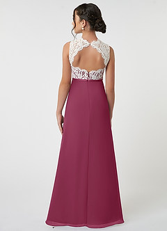 Azazie Rana Junior A-Linie Spitze Chiffon Kleid Maulbeerrot image2