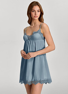 front Nuisette de mariée en satin et dentelle