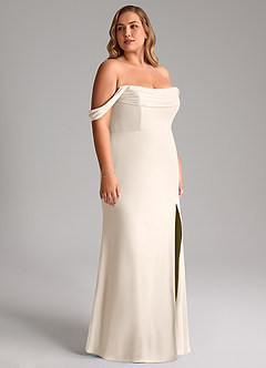 Azazie Saige Bridesmaid Dresses White Alabaster A-Line Off the Shoulder Chiffon Convertible Dress image12