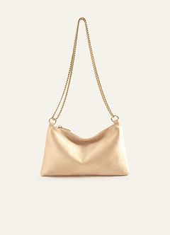 Matching Color Metallic Satin Adjustable Shoulder Bag