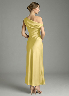 Azazie Emerson Brautjungfernkleider Meerjungfrau-Linie Schulterfrei Stretch-Satin Kleid Kanarienvogel image6