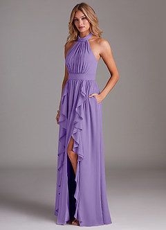 Azazie Avary Bridesmaid Dresses Tahiti A-Line Pleated Chiffon Dress image2