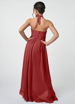 Azazie Hermione Junior Rust A-Line Chiffon Dress image3