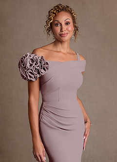 Azazie Gwynne Final Sale Cabernet Mermaid Off the Shoulder Stretch Crepe Dress image5
