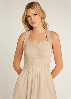 Azazie Claudia Bridesmaid Dresses Champagne A-Line Sweetheart Neckline Chiffon Dress image5
