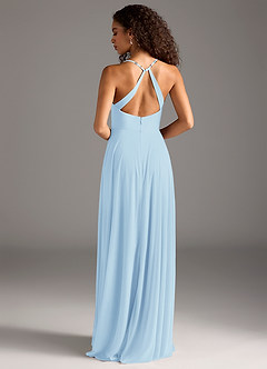 Azazie Davis Bridesmaid Dresses Sky Blue A-Line Pleated Mesh Dress image5