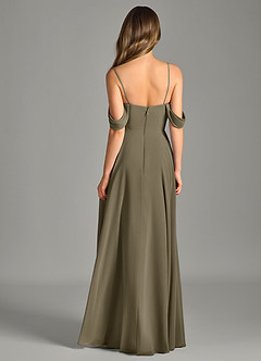 Azazie Chelsey Vestidos de damas de honor Vestido de Verde Sauce de Gasa de Corte en A Convertible con Vestidos sin tirantes image7