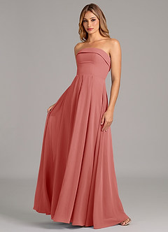 Azazie Lucienne Bridesmaid Dresses Antique Rose A-Line Strapless Chiffon Convertible Dress image1