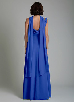 Azazie True Bridesmaid Dresses Royal Blue A-Line Pleated Chiffon Dress image8