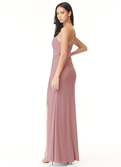Azazie Darria Robes de demoiselle d'honneur Robe Fourreau Convertible en Mousseline extensible Plissee mit quadratischem Ausschnitt Rose Poussiéreuse image4