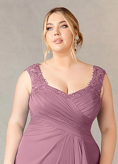 Azazie Edelin Mother of the Bride Dresses Vintage Mauve A-Line Sweetheart Neckline Pleated Mesh Dress image12