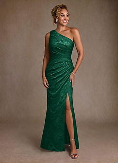 Azazie Joylin Suknie dla Matki Panny Młodej Trąbka Jedno ramię Kwiatowe wypalenie Długość podłogi Sukienka image1