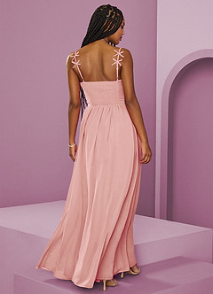 Barbie ♥ Azazie Robes de demoiselle d'honneur Robe Trapèze en Mousseline de soie Plissée Rosette image6
