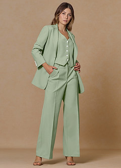 front Rowan Dusty Sage Refined Weave Performance pants