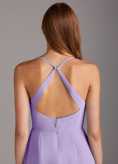 Azazie Manila Bridesmaid Dresses Lilac Sheath V-Neck Chiffon Dress image5