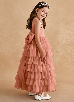 Azazie Twinkle Toes vestidos de niña de las flores Vestido de Mai Tai de Tul de Corte En A con Lazo image5