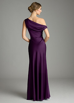 Azazie Emerson Brudepigekjoler Havfrue Off-Shoulder Stræk satin Gulv-længde Kjole image3