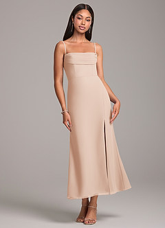 Azazie Saige Bridesmaid Dresses English Rose Sheath Off the Shoulder Chiffon Convertible Dress image7