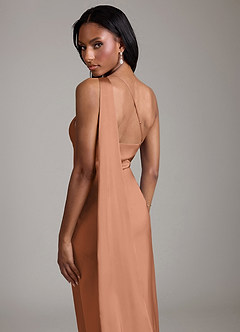 Azazie Galinda Suknie dla druhen Syrena Jedno ramię Satyna elastyczna Do ziemi Sukienka image2