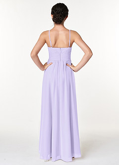 Azazie Catalina Junior Lilac A-Line Ruched Chiffon Dress image2