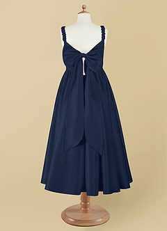 Azazie Cutie Pie Flower Girl Dresses A-Line Pleated Matte Satin Dress image8