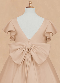 Azazie Kaeya Flower Girl Dresses English Rose A-Line Bow Tulle Dress image8