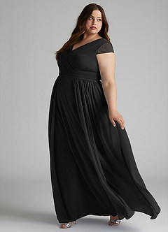 Azazie Organa Final Sale Desert Rose A-Line Pleated Chiffon Dress image9