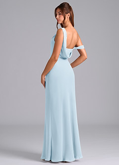 Azazie Madelyn Bridesmaid Dresses Sky Blue Mermaid One Shoulder Chiffon Convertible Dress image6