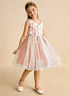 Azazie Junebug Flower Girl Dresses Ivory Sunset Ball-Gown Lace Tulle Dress image2