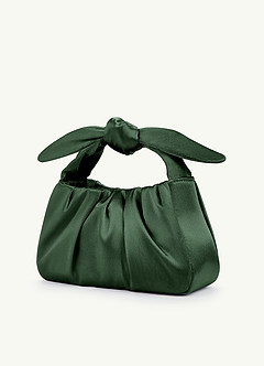 front 매칭 컬러 메탈릭 새틴 매듭 손잡이 핸드백