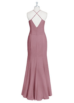 Azazie Carolina Final Sale Vintage Mauve Mermaid Ruched Chiffon Dress image7